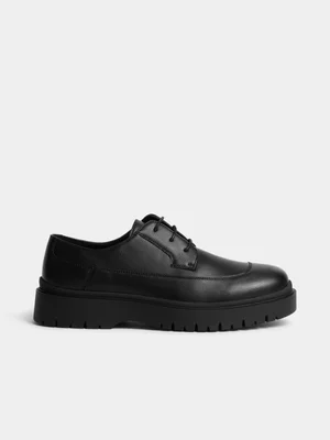 Markham Men's Topstitch Black Chunky Shoe