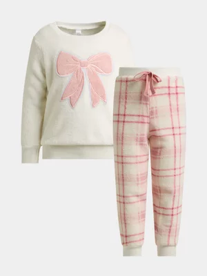 Exact Older Girl's White & Pink Sleepwear Set