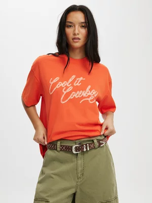 Women's Cotton On Red The Premium Boxy Graphic Tee