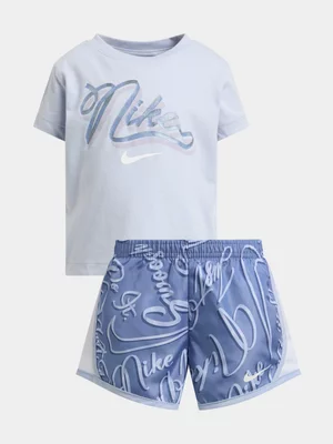Nike Toddlers Girls Essentials All-Over Print Tempo Indigo Set