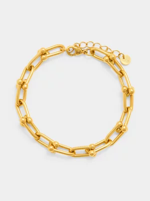 Tempo Jewellery Gold Plated Stainless Steel U-Shape Bracelet   