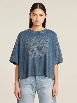 G-Star Women's Washed Multi-Logo Oversized  T-Shirt