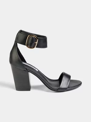Women's Madison Black Allan 4 Buckle Block Heels