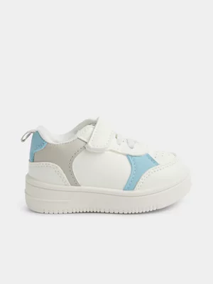 Jet Toddler Boys White Blue Court Sneaker