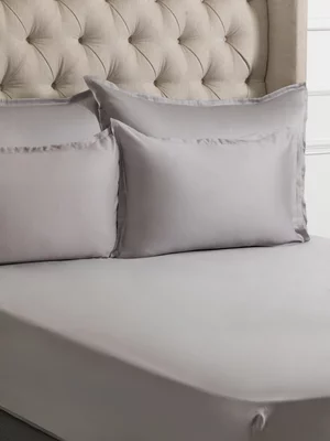 Grace Collection Smoothest Fitted Sheet 200 Thread Count Silver