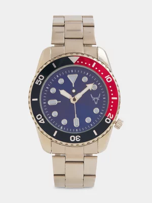 Exact Men's Silver & Blue Watch