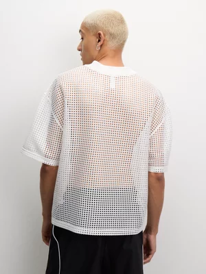 The FIX Men's White Mesh Top