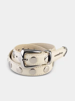 Women's Sissy Boy Cream Studded Belt