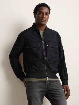 Fabiani Men's Black Smart Bomber Jacket