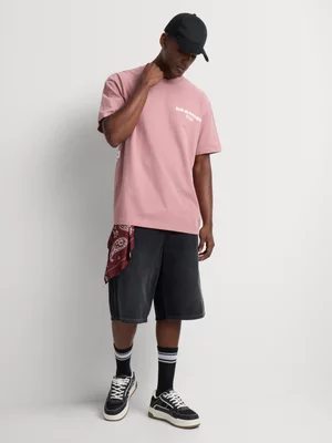 Markham Men's Oversized Fit Pink Graphic T-Shirt