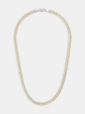 Yellow Gold Vermeil Two-Tone Curb Chain