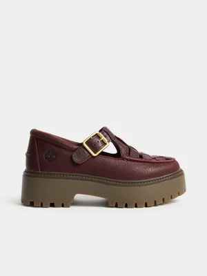 Timberland Women's Street Buckle Full Grain Burgundy Sneaker