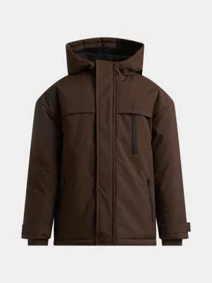 Jet Younger Boys Chocolate Parka Jacket