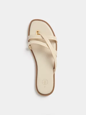 Top Stitch Slip In Sandals