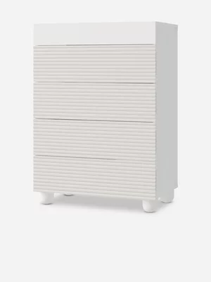 Self Assembly Unfold Cloud 4 Drawer Chest Lacquer White