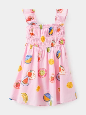 Cotton On Kids Girl Pink Frankie Flutter Sleeve Dress