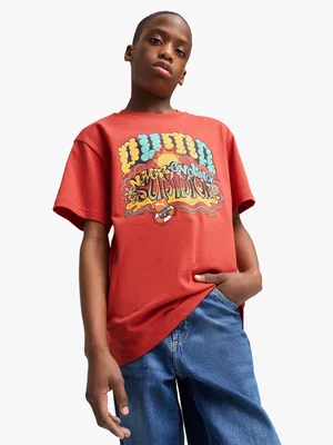 Puma Unisex Kids Red Graphic T-Shirt
