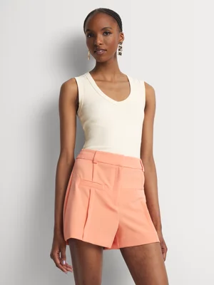 High Waist Pintuck Shorts