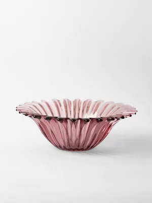 Frill Glass Bowl Pink 20cm
