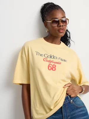 State Print Oversized Cotton T-Shirt