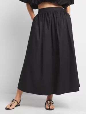 Exact Women's Black Poplin Skirt 