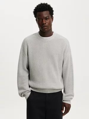 Men's Cotton On Grey Box Fit Crew Knit
