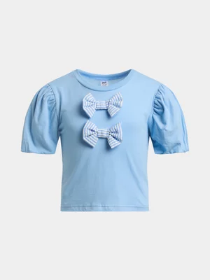 Jet Older Girls Blue Bow Top