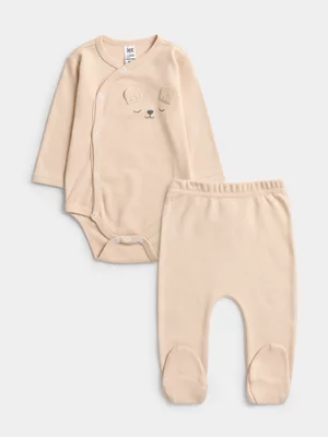 Jet Baby Stone 3D Bear Ears Vest And Legging Set