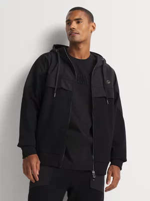 Fabiani Men's Black Combo Fabric Hoody