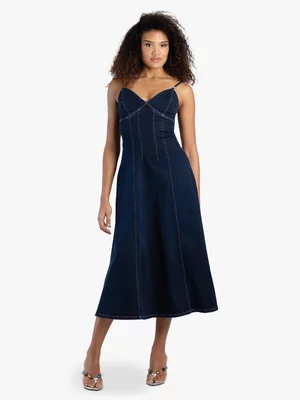 Women's Sissy Boy Blue Brooke Midi Denim A Line Dress