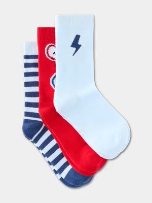 Cotton On Kids Multicolour 3-Pack Crew Socks