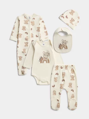 Jet Baby Unisex Neutral Little Love Bears 5PC Gift Set