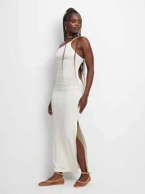 The FIX Women's White Strappy Asymetric Maxi Dress 