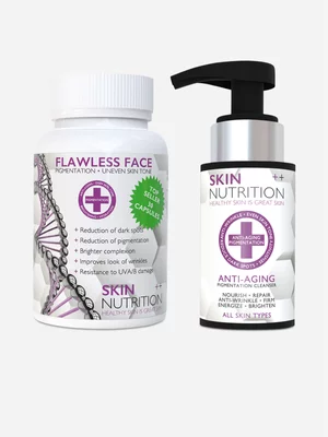 Skin Nutrition Flawless Face 30 Capsules with Free Mini Anti-Aging Pigment Cleanser