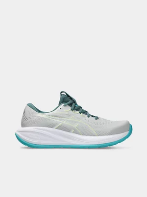 ASICS Mens Gel-Cumulus 28 Cloud Grey/Energy Aqua Running Shoes 