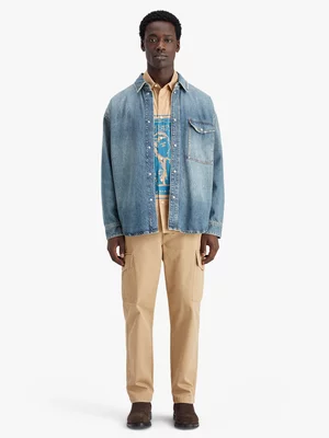 Men's Scotch & Soda Blue Oversized Washed Denim Shirt 