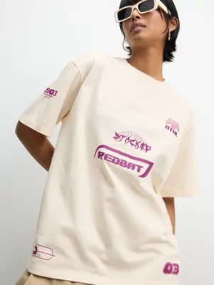 Redbat Athletics Women's Ecru Graphic T-Shirt