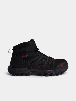Mens Hi-Tec Grand Paradiso Mid Black/Red Hiking Shoes