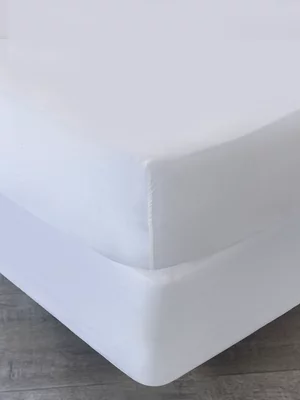 Volpes Washed Cotton White Fitted Sheet