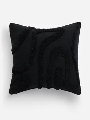 Jet Home Black Spiral Abstract Scatter Cushion
