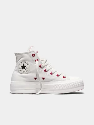 Converse Women's CTAS Lift Valentines Day White/Red Sneaker