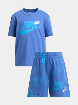 Nike Toddler Boys Club Energy Blue Short Set