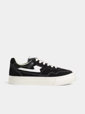 Stepney Workers Club Men's S-Strike Suede Black/White Sneaker