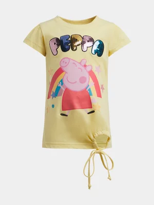 Jet Younger Girls Yellow Peppa Pig Knot T-shirt