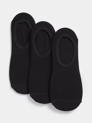 TS 3-Pack Invisible Black  Mesh Socks