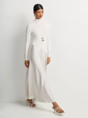 Luella Asymmetrical Waist Combo Dress