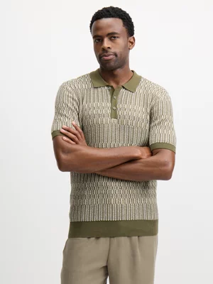 Exact Men's Fatigue Chunky Knit Golfer