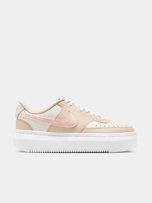 Nike Womens Court Vision Alta Sail/Orange/White Sneakers 