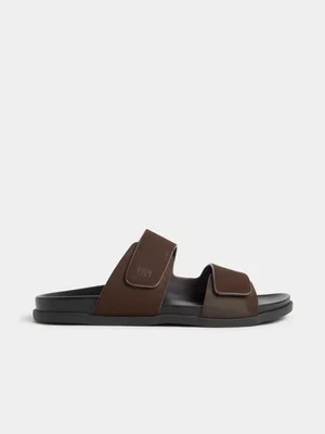 Markham Men's Velcro Mule Brown Sandal
