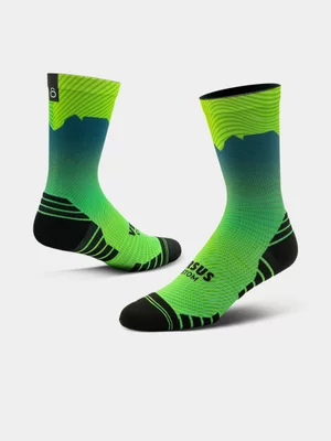 Versus Two Ocean Marathon Edition Mountain Print Blue/Green Crew Socks 